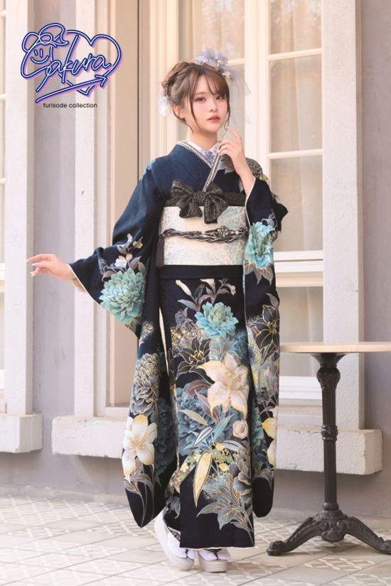 成人式振袖コレクション（紺ピンク・S・古典）｜笑顔創造写真館ニコ